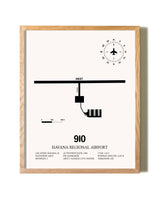 Havana Regional Airport framed print in natural wood frame