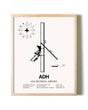 Ada Regional Airport framed wall art in white frame