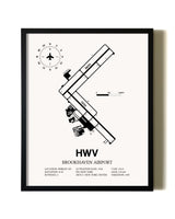 Framed Brookhaven Airport wall art poster in black frame