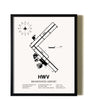 Framed Brookhaven Airport wall art poster in black frame