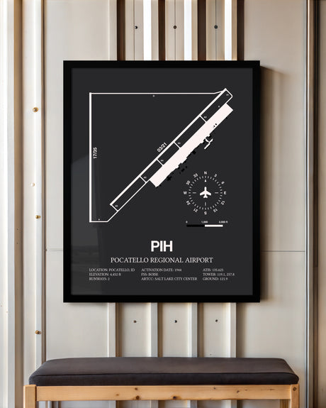 Frame color options for Pocatello Regional Airport Wall Art