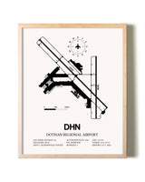 Dothan Regional Airport framed wall art in white frame