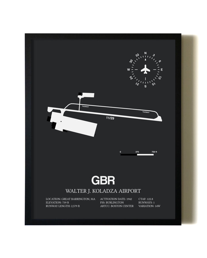 Unframed Walter J. Koladza Airport map print poster