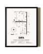 Framed Naked Lady Ranch Airport wall art poster in black frame