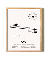 Covington Municipal Airport framed print in natural wood frame