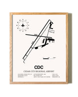 Cedar City Regional Airport framed print in natural wood frame