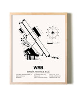 Robins Air Force Base framed wall art in white frame