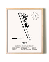 Cleburne Regional Airport framed wall art in white frame