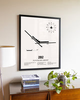 Plum Island Airport aviation wall décor in black wood frame