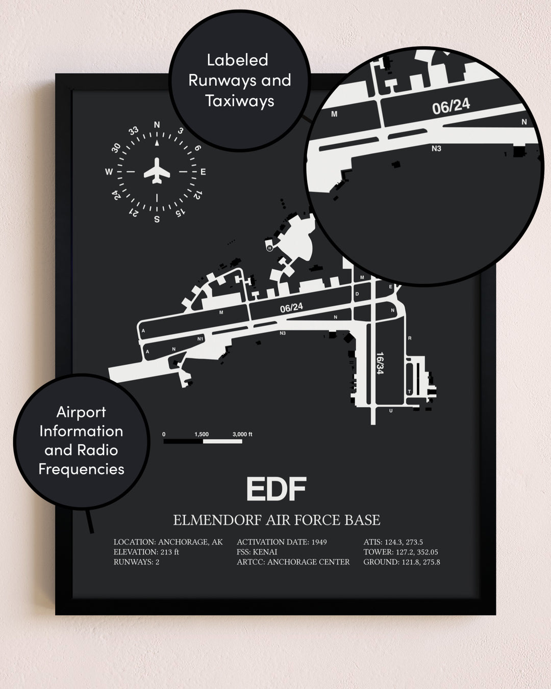 Elmendorf Air Force Base poster size comparison chart