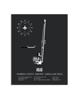 Gray Framed Warren County Airport / John Lane Field layout wall art poster