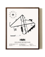 Holloman Air Force Base aviation print in walnut frame