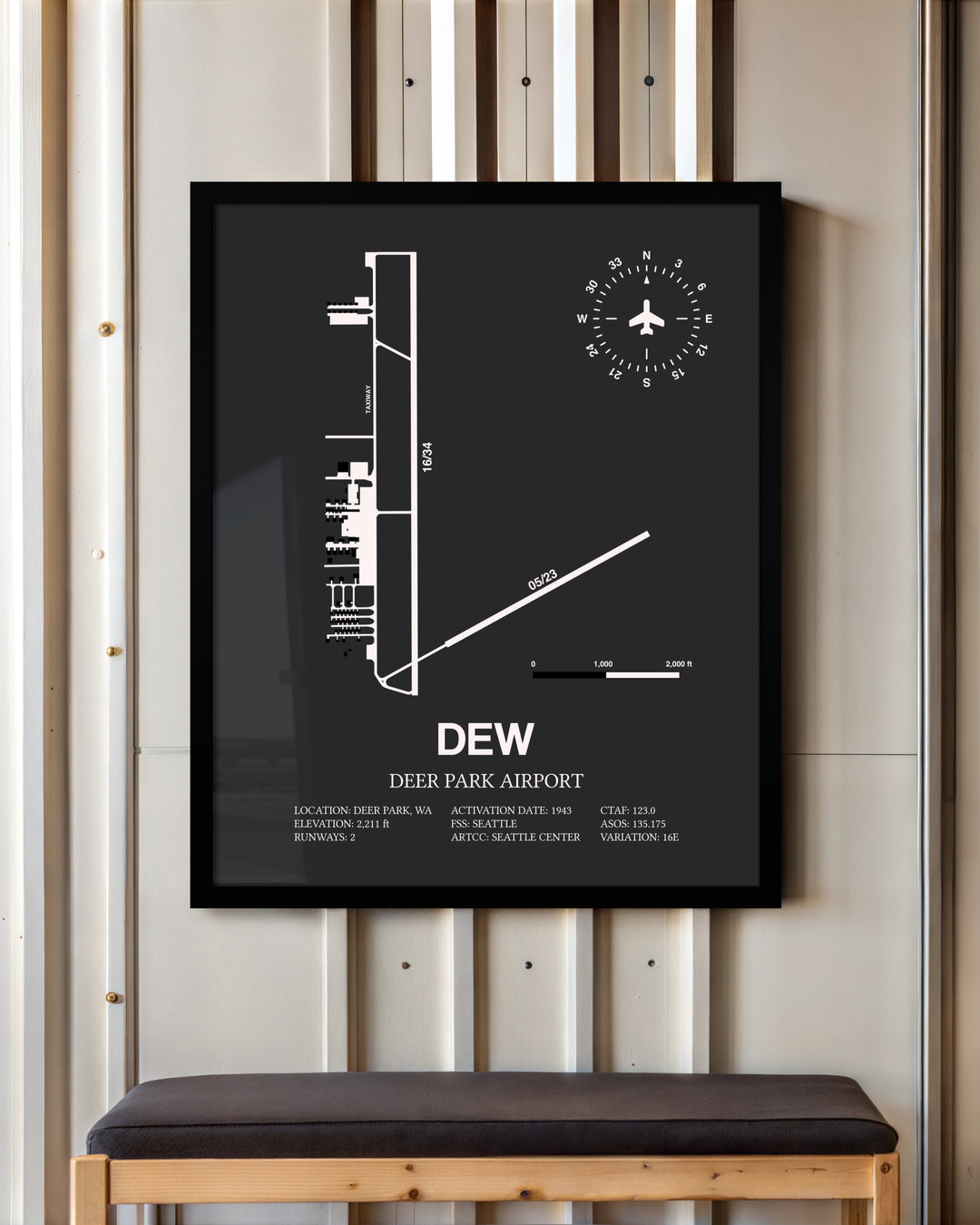 Frame color options for Deer Park Airport Wall Art