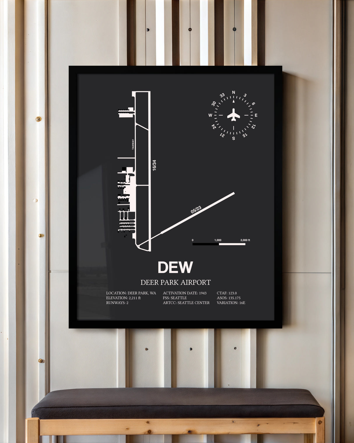 Frame color options for Deer Park Airport Wall Art