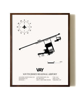 South Jersey Regional Airport aviation print in walnut frame