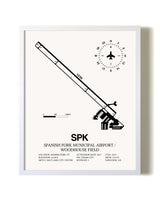 Spanish Fork Municipal Airport / Woodhouse Field airport map poster in oak frame