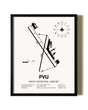 Framed Provo Municipal Airport wall art poster in black frame
