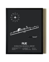 Unframed Russellville Regional Airport map print poster