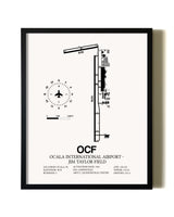 Framed Ocala International Airport-Jim Taylor Field wall art poster in black frame