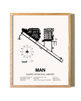 Nampa Municipal Airport framed print in natural wood frame