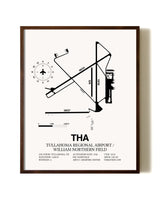 Tullahoma Regional Airport / William Northern Field aviation print in walnut frame