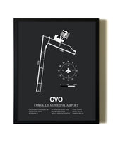 Unframed Corvallis Municipal Airport map print poster