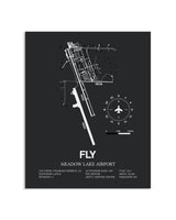 Gray Framed Meadow Lake Airport layout wall art poster