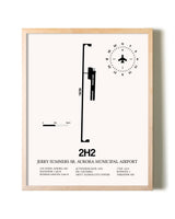 Jerry Sumners Sr. Aurora Municipal Airport framed wall art in white frame