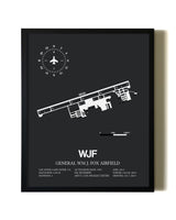 Unframed General William J. Fox Airfield map print poster