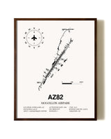 Mogollon Airpark aviation print in walnut frame