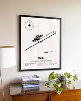 Columbiana County Airport aviation wall décor in black wood frame