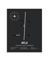Gray Framed Seminole Lake Gliderport layout wall art poster