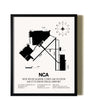 Framed New River Marine Corps Air Station (McCutcheon Field) Airport wall art poster in black frame