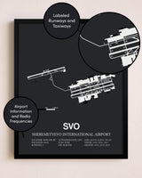 Sheremetyevo International Airport poster size comparison chart