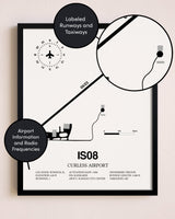Framed Curless Airport layout wall art poster