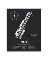Gray Framed Bagram Air Base layout wall art poster