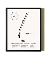 Framed Sikeston Memorial Municipal Airport wall art poster in black frame