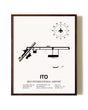 Hilo International Airport aviation print in walnut frame