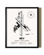 Framed Minden-Tahoe Airport wall art poster in black frame