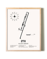 Salado Airport framed wall art in white frame