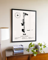 Flying W. Airport aviation wall décor in black wood frame