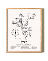 Hidden Valley Airpark framed print in natural wood frame