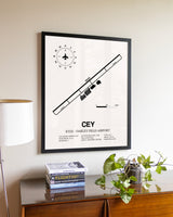 Kyle-Oakley Field Airport aviation wall décor in black wood frame