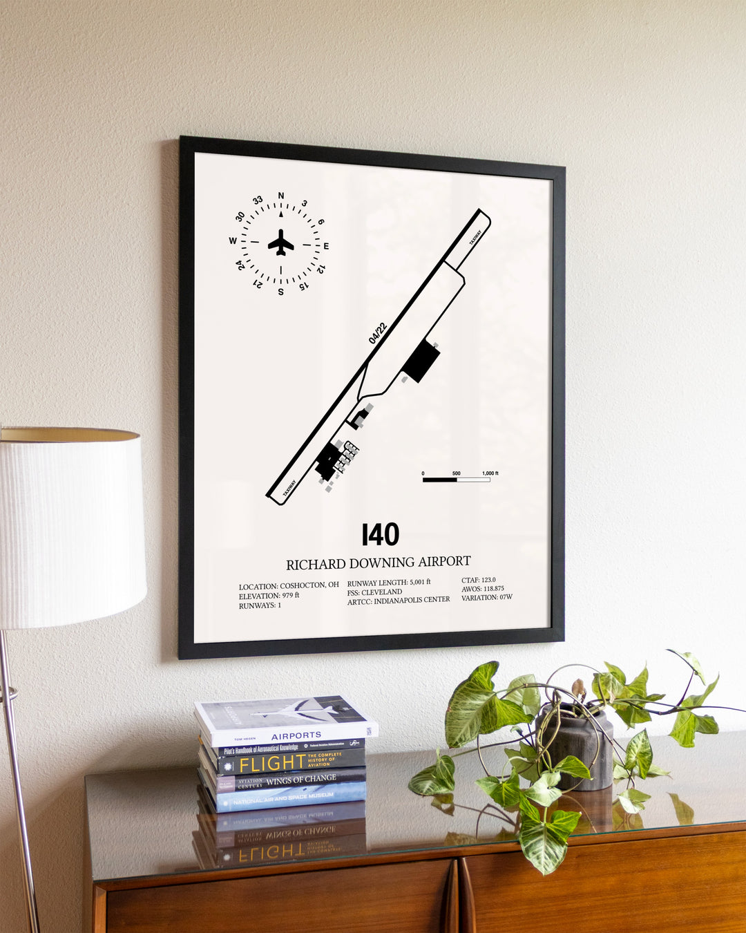 Richard Downing Airport aviation wall décor in black wood frame