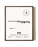 Youngstown Elser Metro Airport aviation print in walnut frame