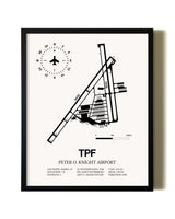 Framed Peter O. Knight Airport wall art poster in black frame
