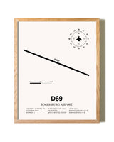 Rogersburg Airport framed print in natural wood frame
