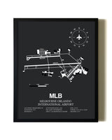 Unframed Melbourne Orlando International Airport map print poster