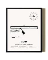 Framed Mason Jewett Field Airport wall art poster in black frame