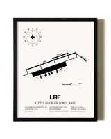 Framed Little Rock Air Force Base wall art poster in black frame
